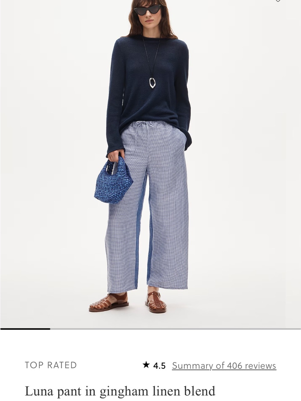 NWT XS JCrew Gingham Luna pants - Picture 2 of 8